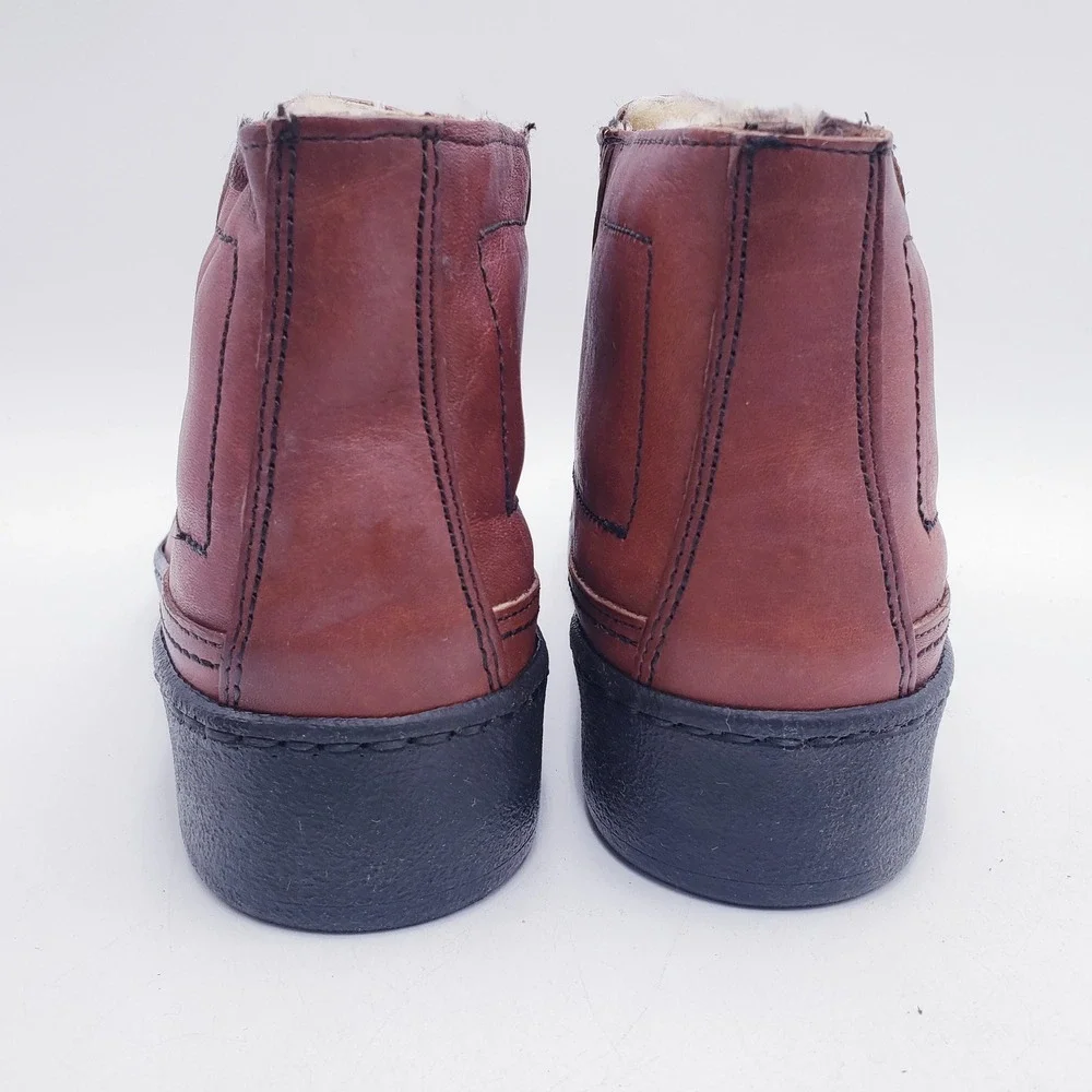 Bates Floaters Boots Brown Shearling‎ Lined Leather Lace Up Chukka Boot Men's 7